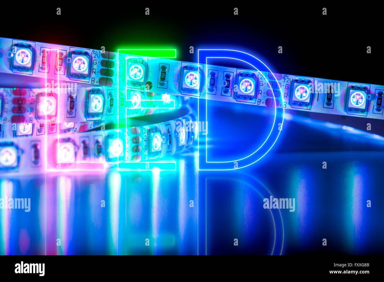 Bande d'éclairage LED RVB, l'économie d'énergie Banque D'Images