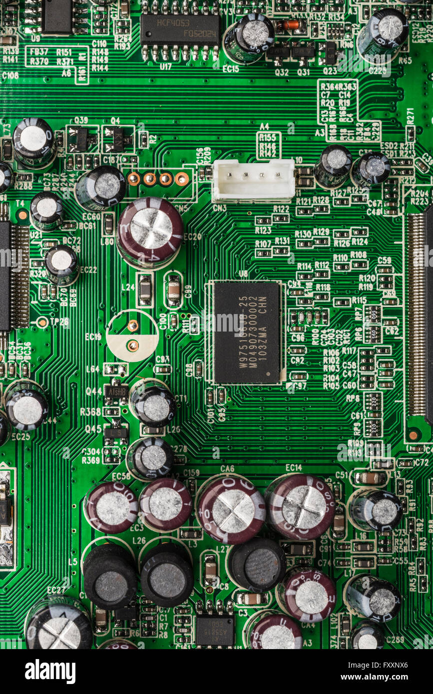 Close-up de la platine électronique. Banque D'Images