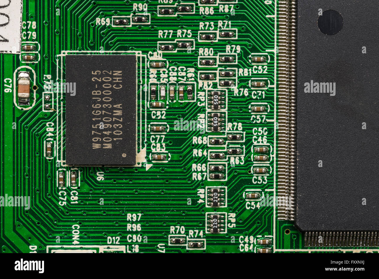 Close-up de la platine électronique. Banque D'Images