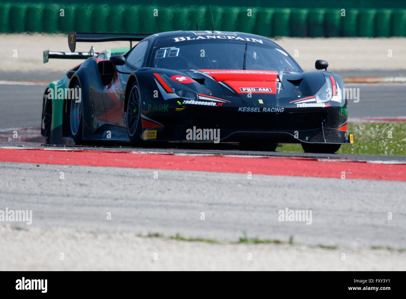 Misano Adriatico, Italie - 10 Avril 2016 : Ferrari 488 GT3 de Kessel Racing Team Banque D'Images