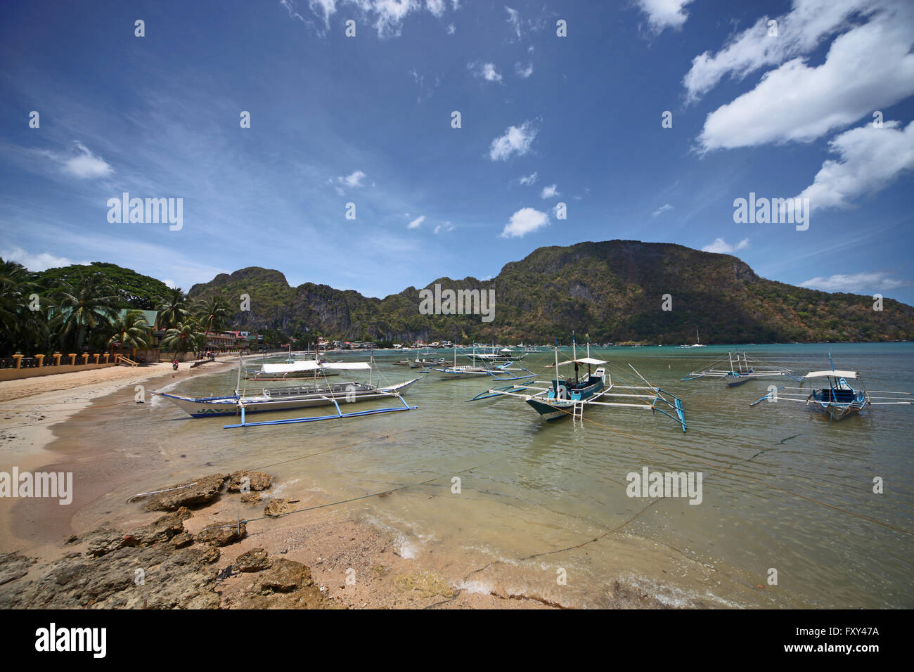 ISLAND HOPPING JUKUNG EL NIDO PALAWAN PHILIPPINES BATEAUX 25 Avril 2015 Banque D'Images