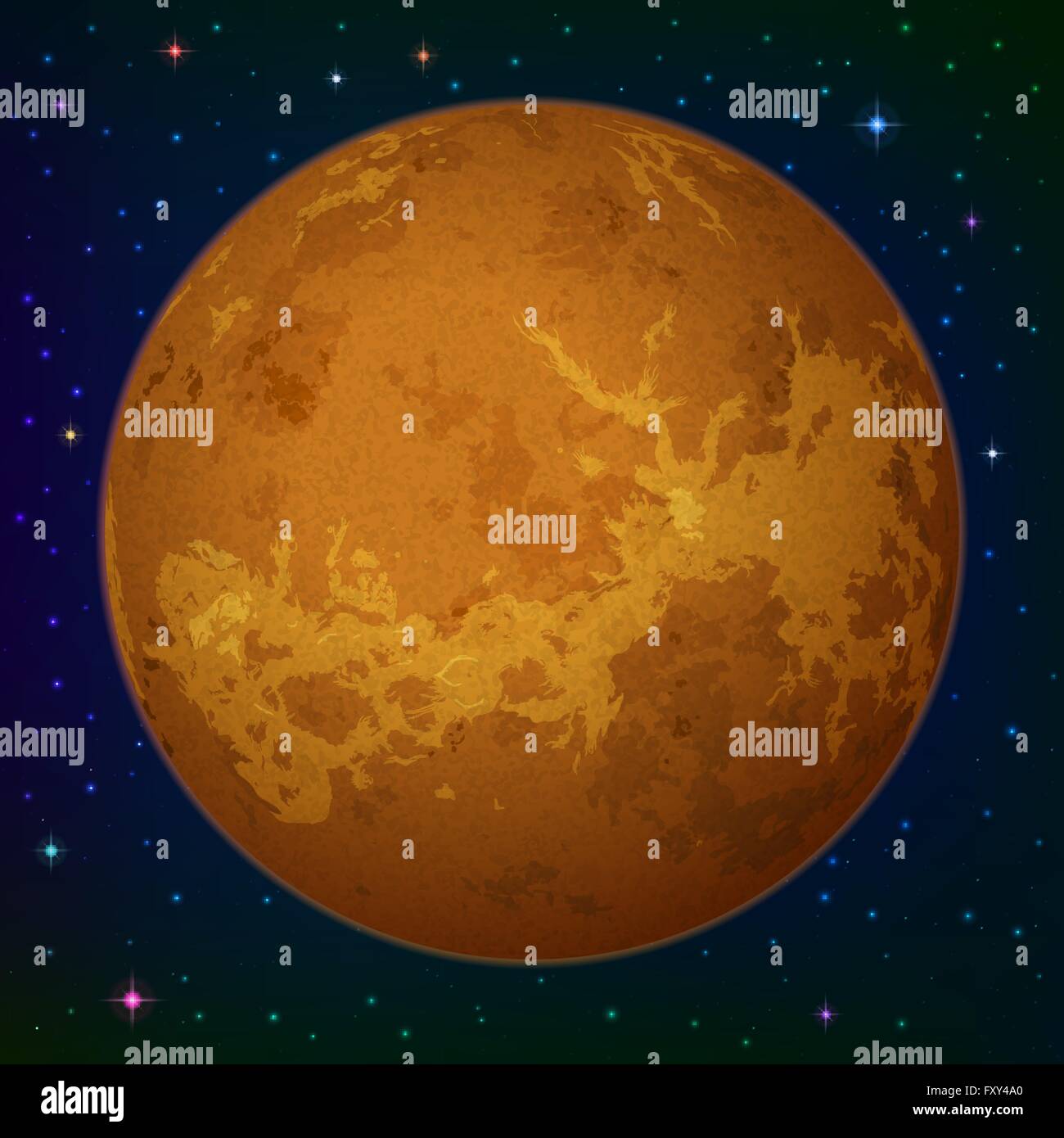 La planète Vénus dans l'espace Illustration de Vecteur