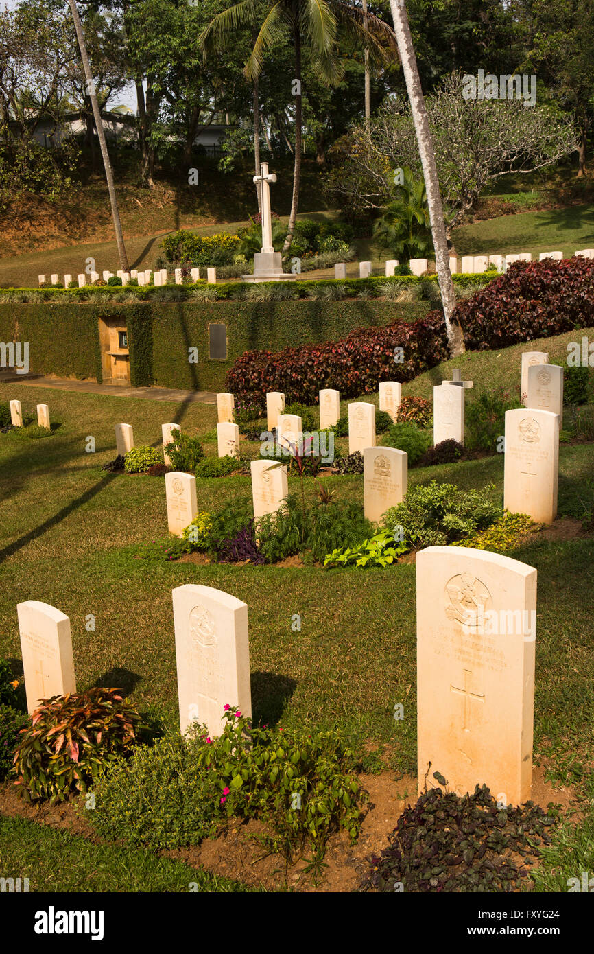 Sri Lanka, Kandy, pierres tombales, cimetière et mémorial principal Banque D'Images