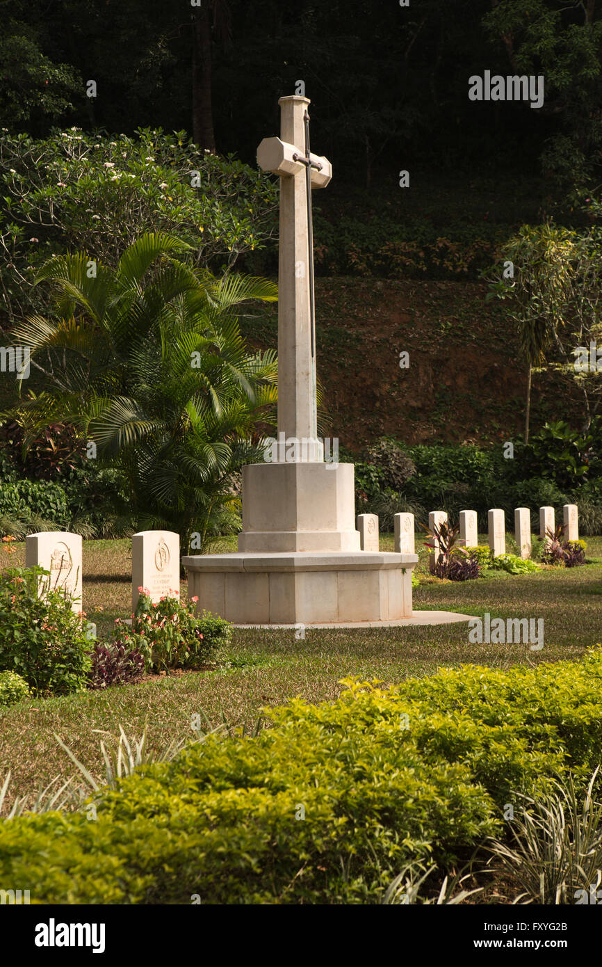 Sri Lanka, Kandy, cimetière, mémorial de guerre principal Banque D'Images