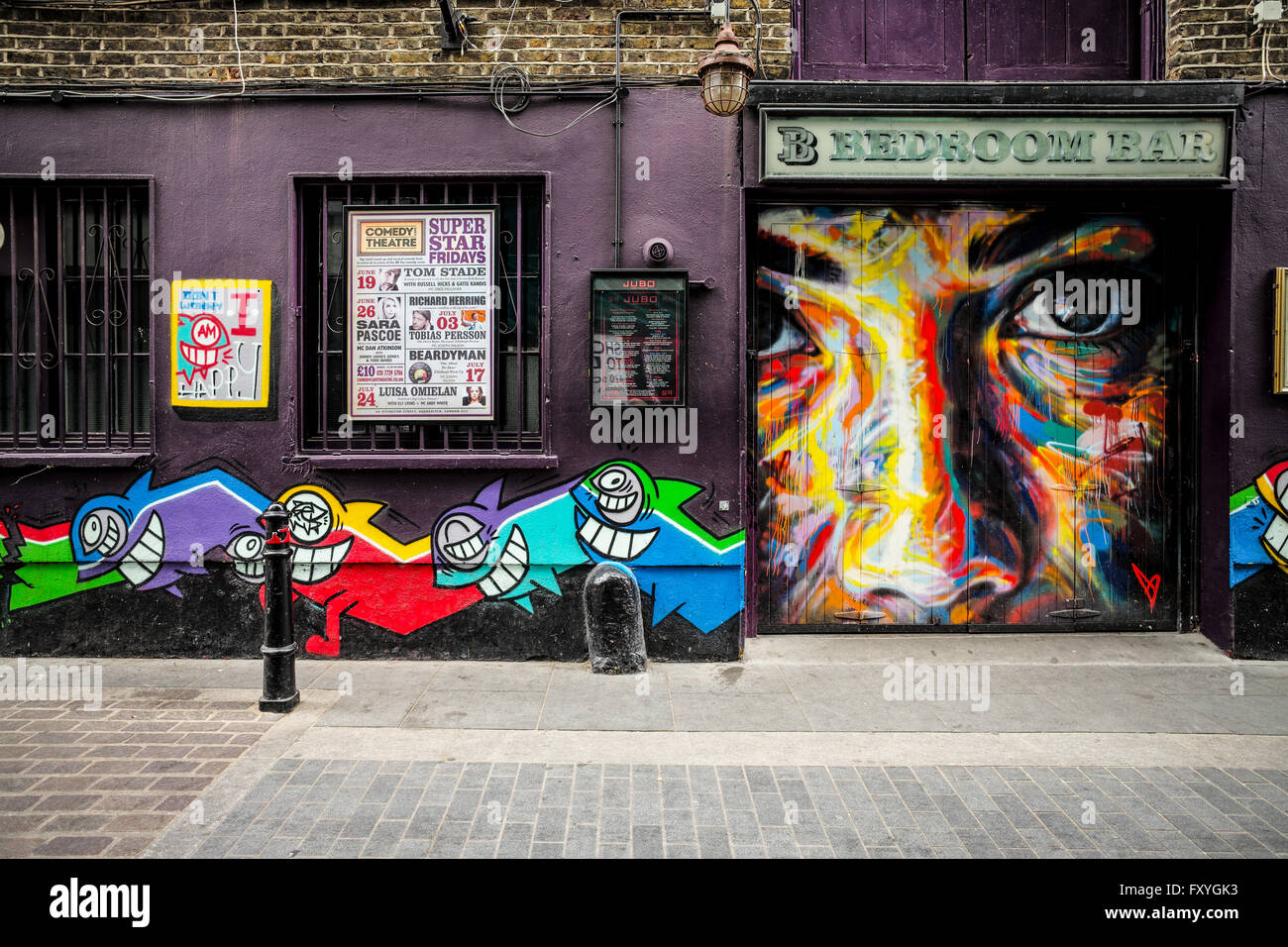 Streetart Shoreditch, London UK Banque D'Images