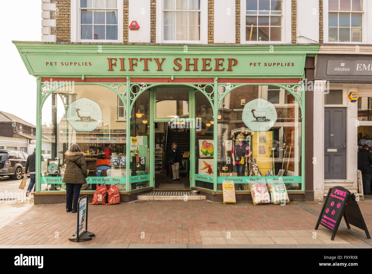 Shop - Cinquante brebis, Lewes, East Sussex, Angleterre. Banque D'Images