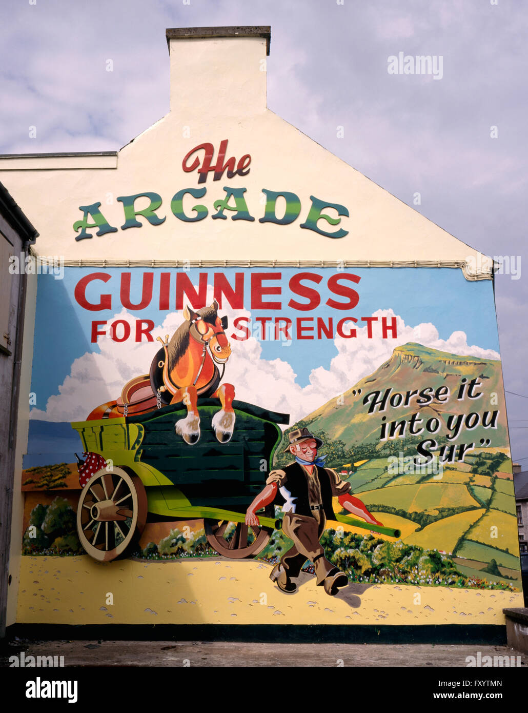 Publicité Guinness peint murale, Donegal, Irlande Banque D'Images