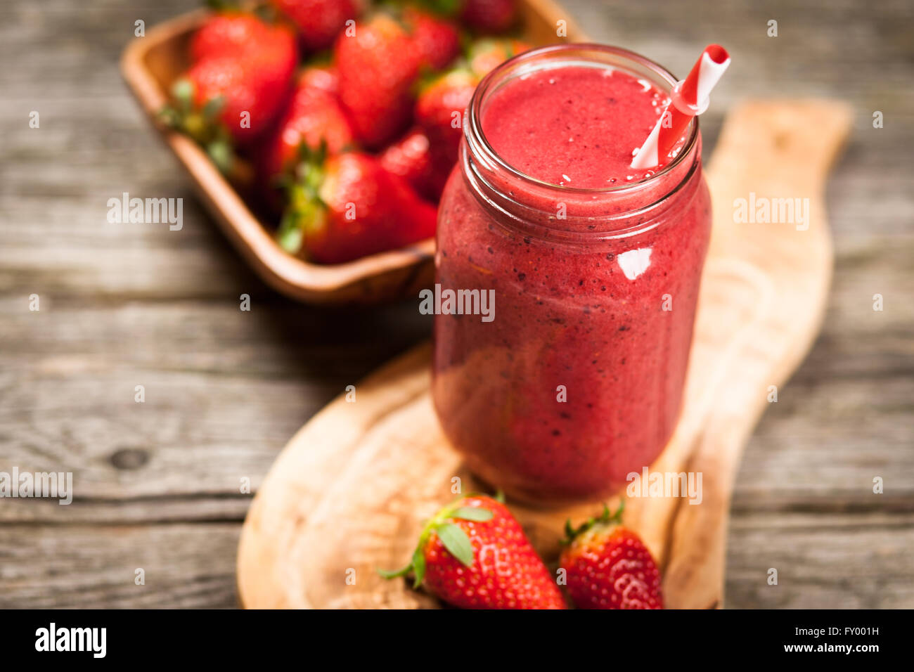 Smoothie aux fraises fraîches Banque D'Images