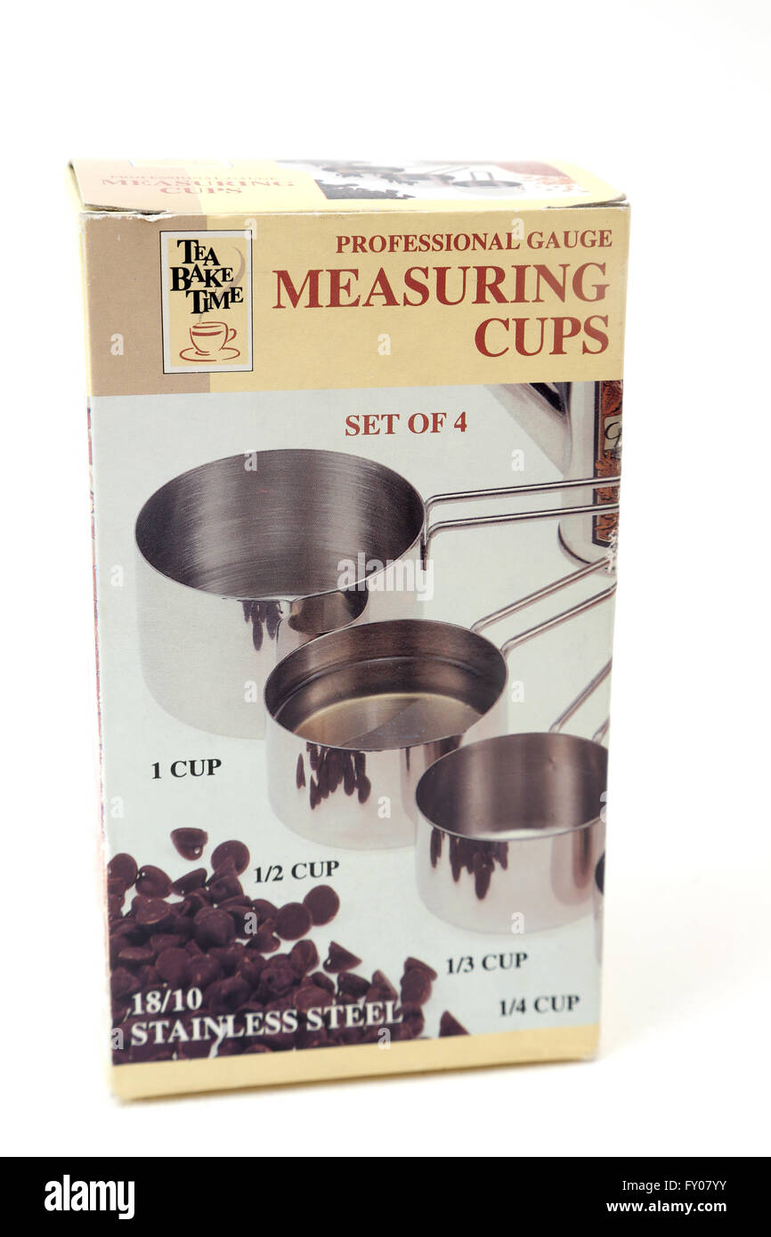 Temps de cuisson thé tasses à mesurer en acier inoxydable Banque D'Images