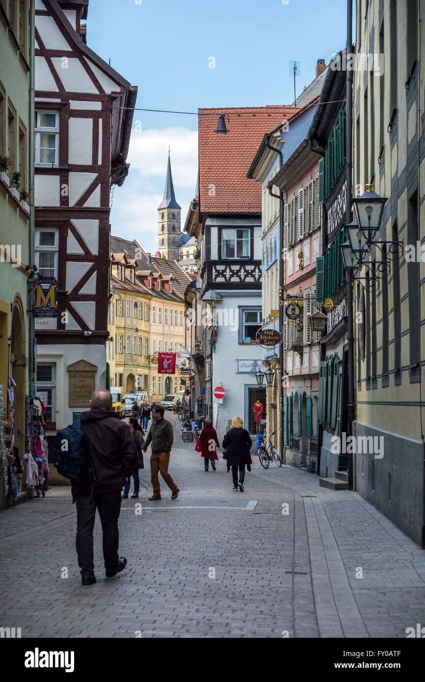 Le centre-ville de Bamberg et brasseries Banque D'Images