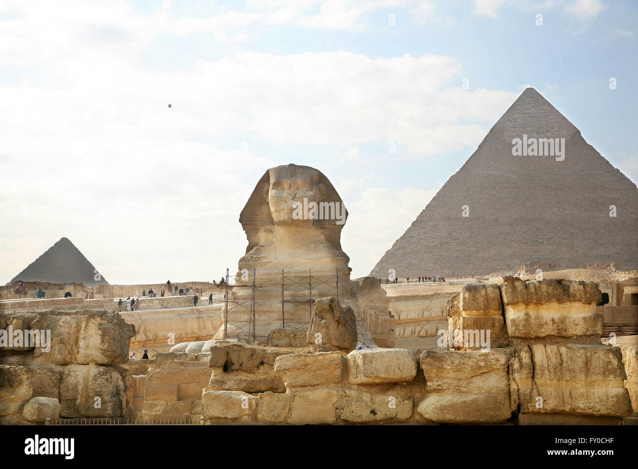 L'Egypte, Gizeh, pyramides. Banque D'Images