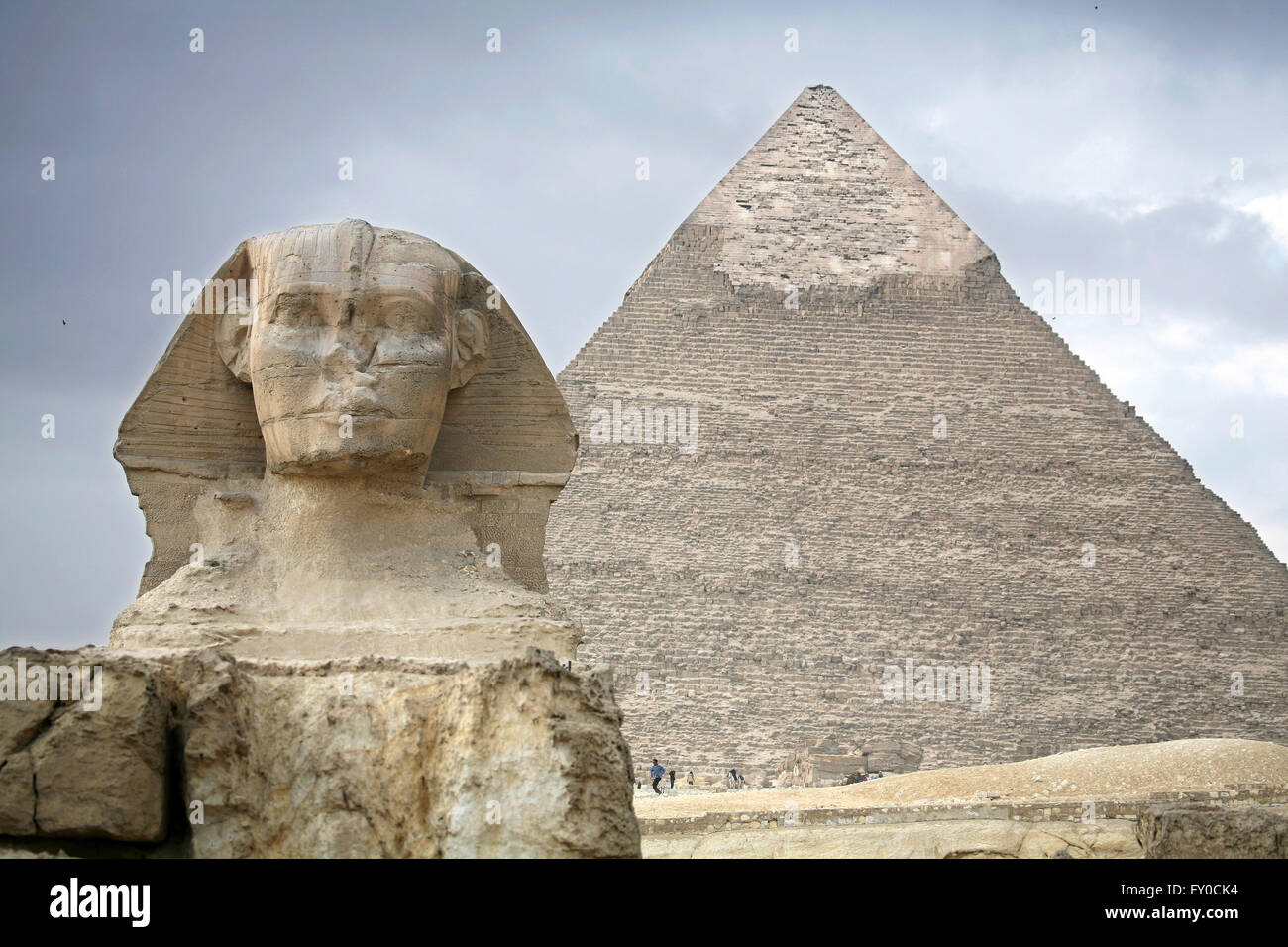 L'Egypte, Gizeh, pyramides. Banque D'Images