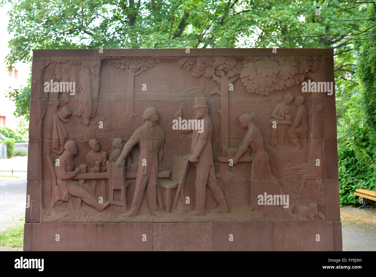 La Karl-Marx-Denkmal, Stralau, Friedrichshain, Berlin, Deutschland Banque D'Images
