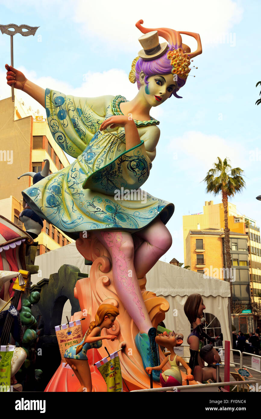 Ninot figure dans le Festival de la Fallas à Burriana Espagne Banque D'Images