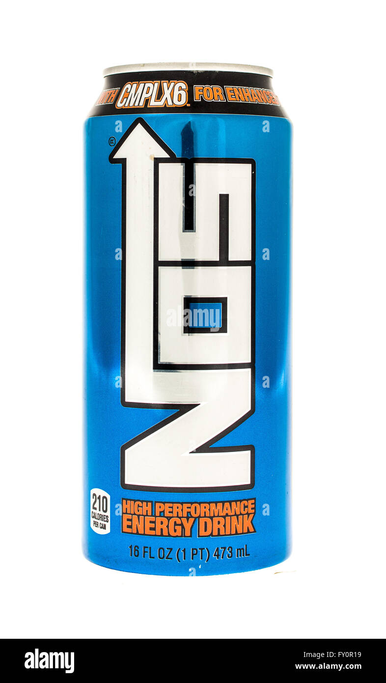 Winneconne, WI - 5 juin 2015 : Peut de nos energy drink Banque D'Images