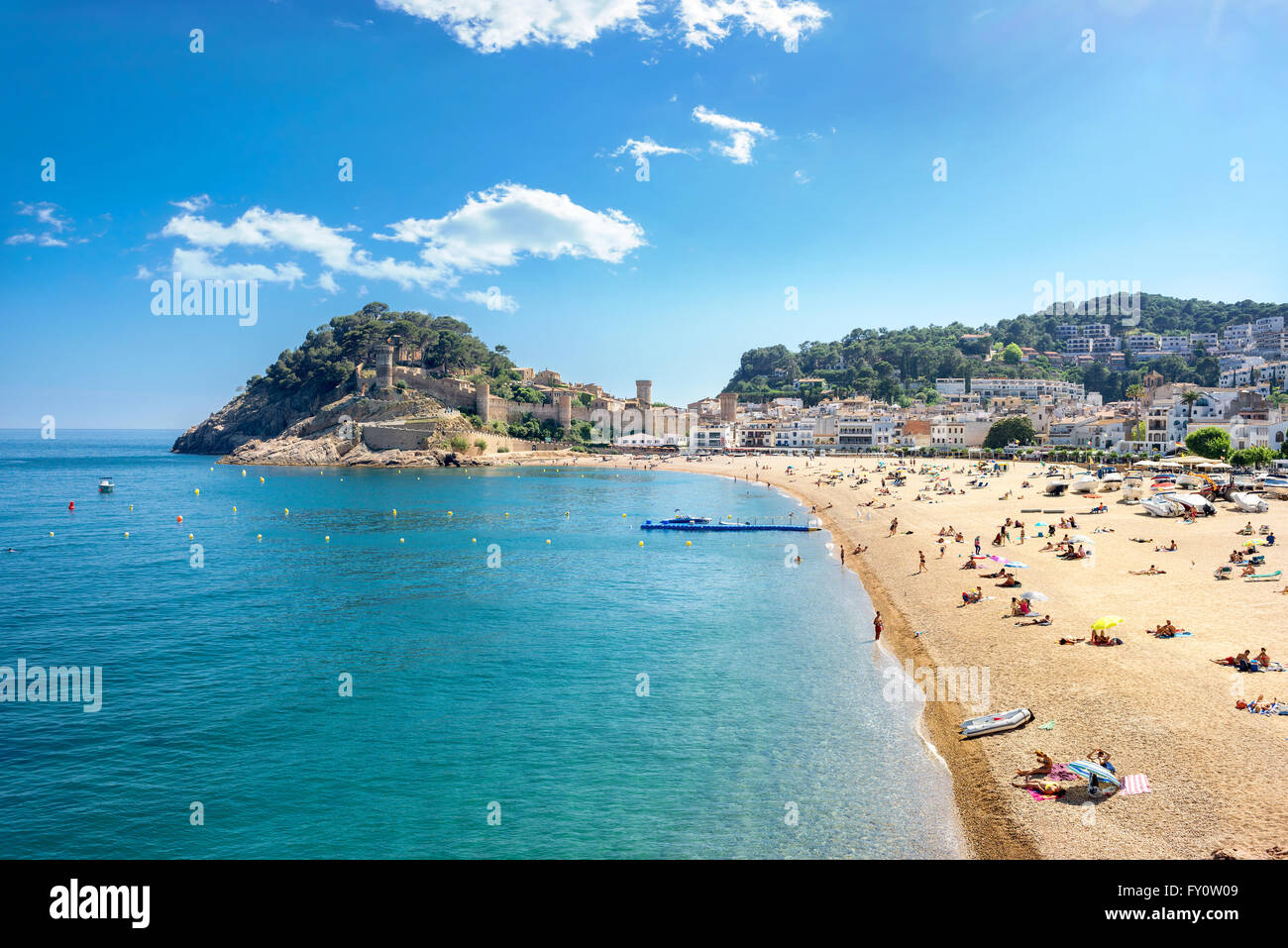 Plage de Tossa de Mar, Costa Brava, Espagne Banque D'Images