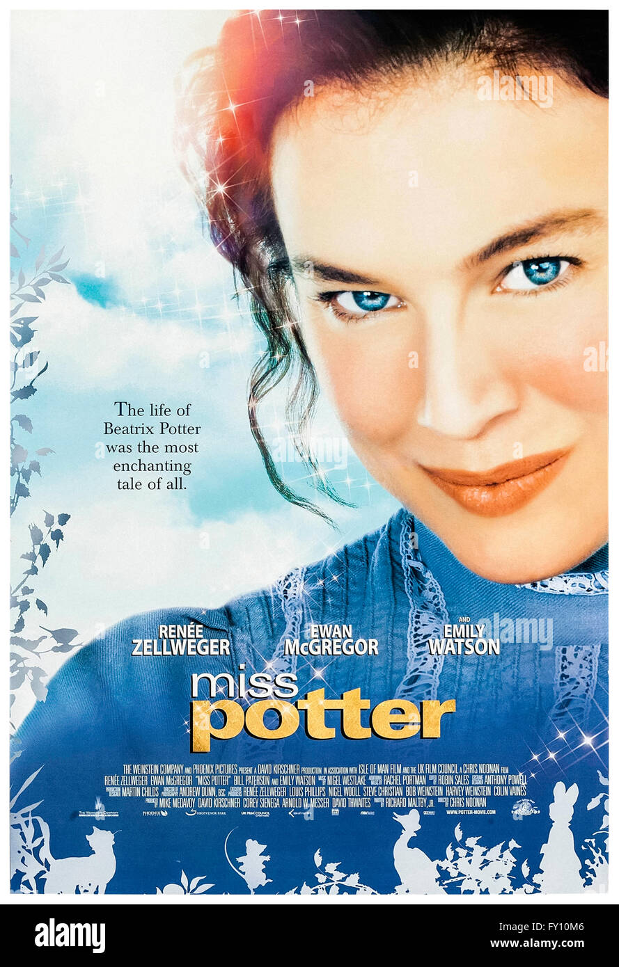 Miss Potter (2006) réalisé par Chris Noonan avec Renée Zellweger, Ewan McGregor et Emily Watson. Biopic sur Beatrix Potter le très apprécié d'Illustrator et auteur de "l'histoire de Peter Rabbit' livre pour enfants. Banque D'Images