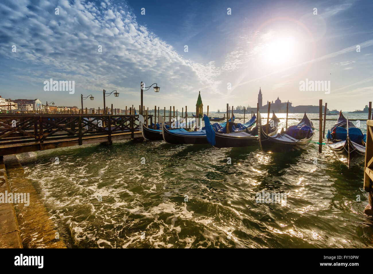 Coucher du soleil à Venise, Italie Banque D'Images