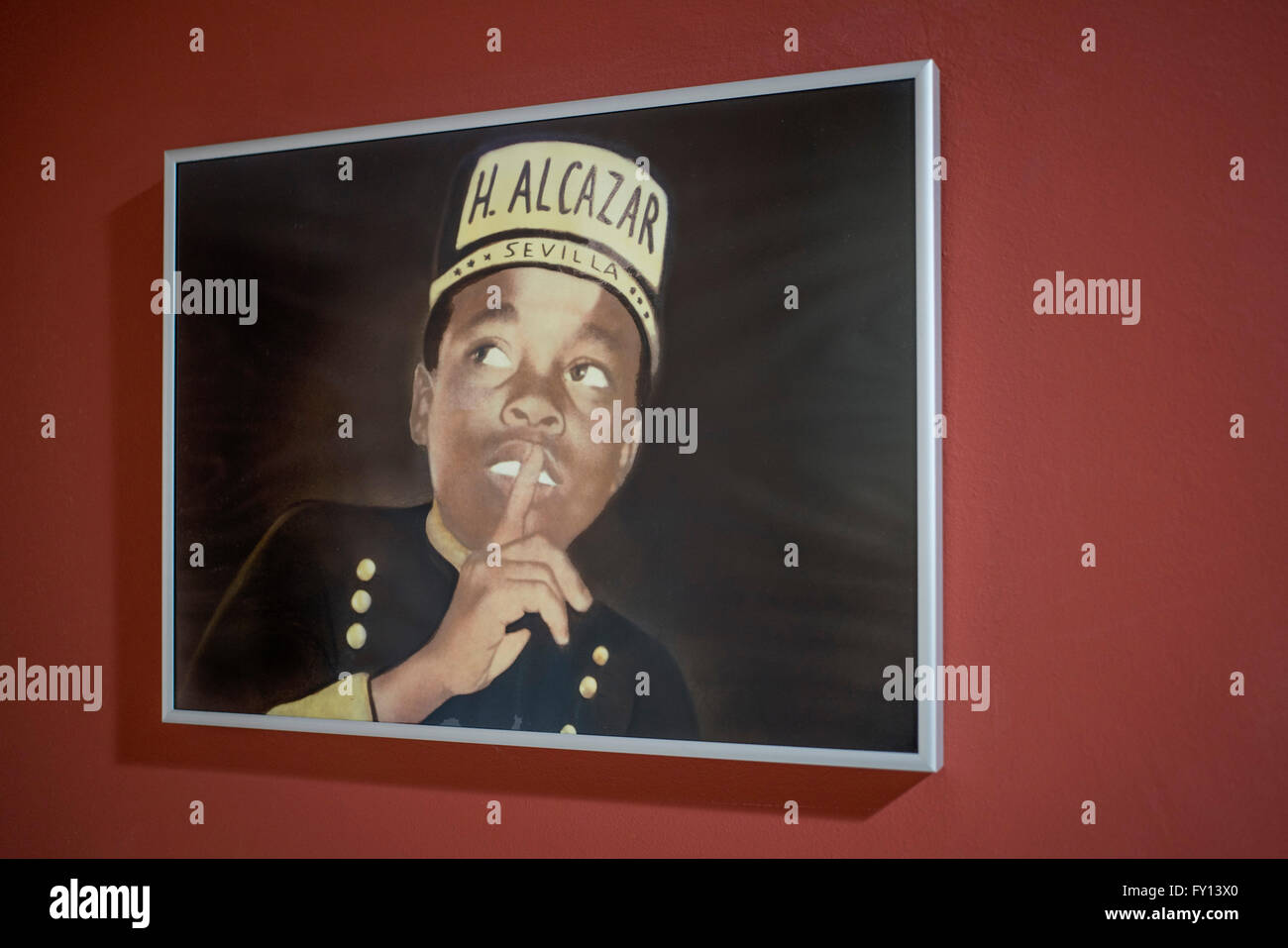 Alcazar Hotel Sevilla, des conseils pour le silence, Porter, Séville, Andalousie, Espagne, Banque D'Images