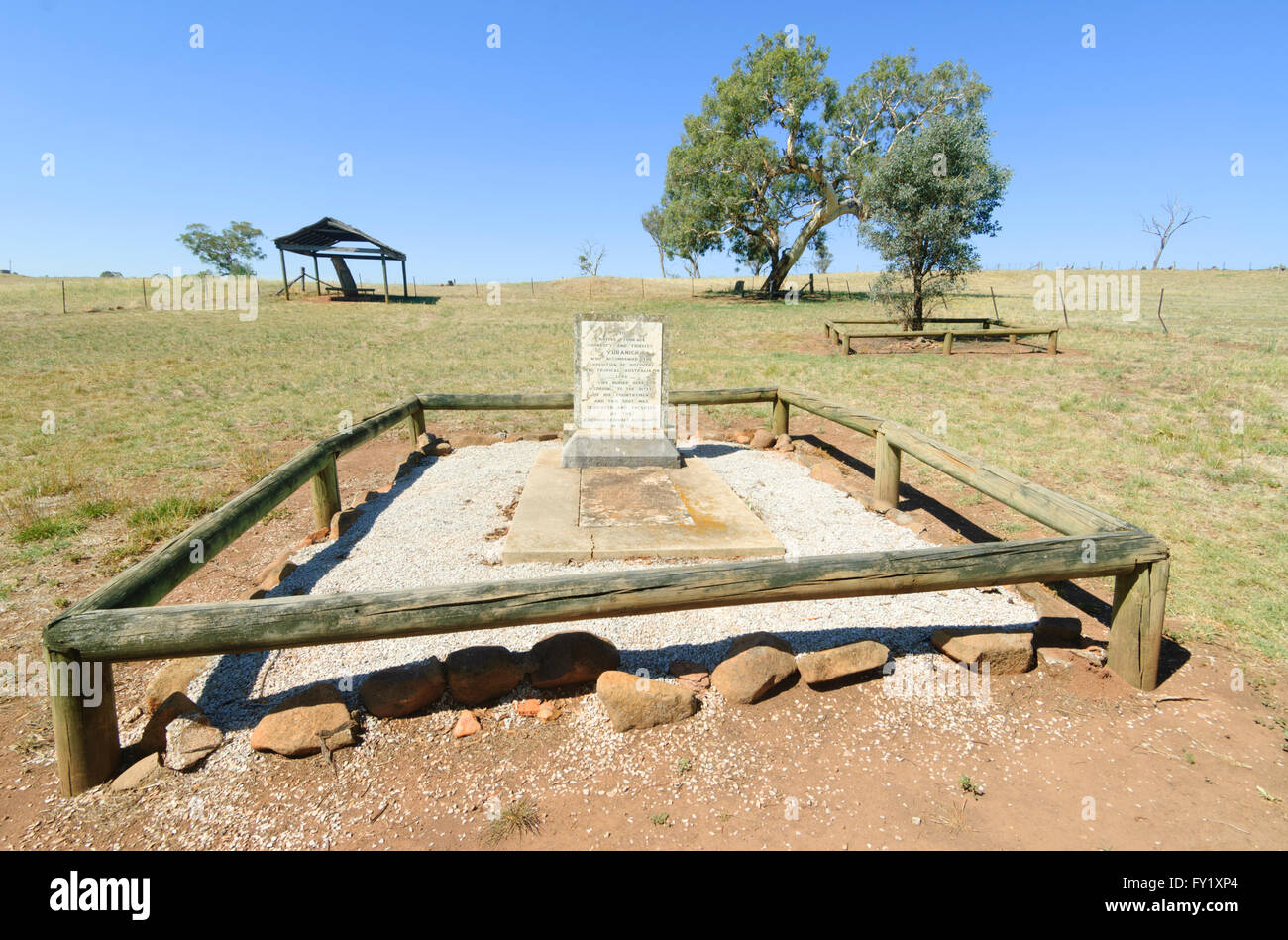 La tombe de Yuranigh Guide autochtone, près de Molon, New South Wales, Australie Banque D'Images