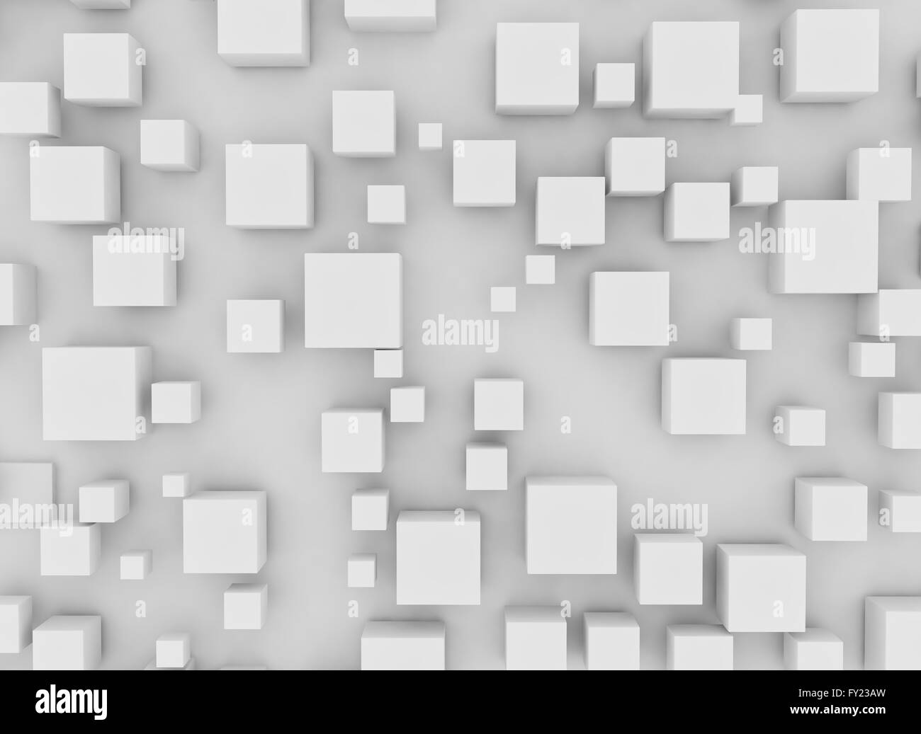 Background White cubes art fond numérique Banque D'Images