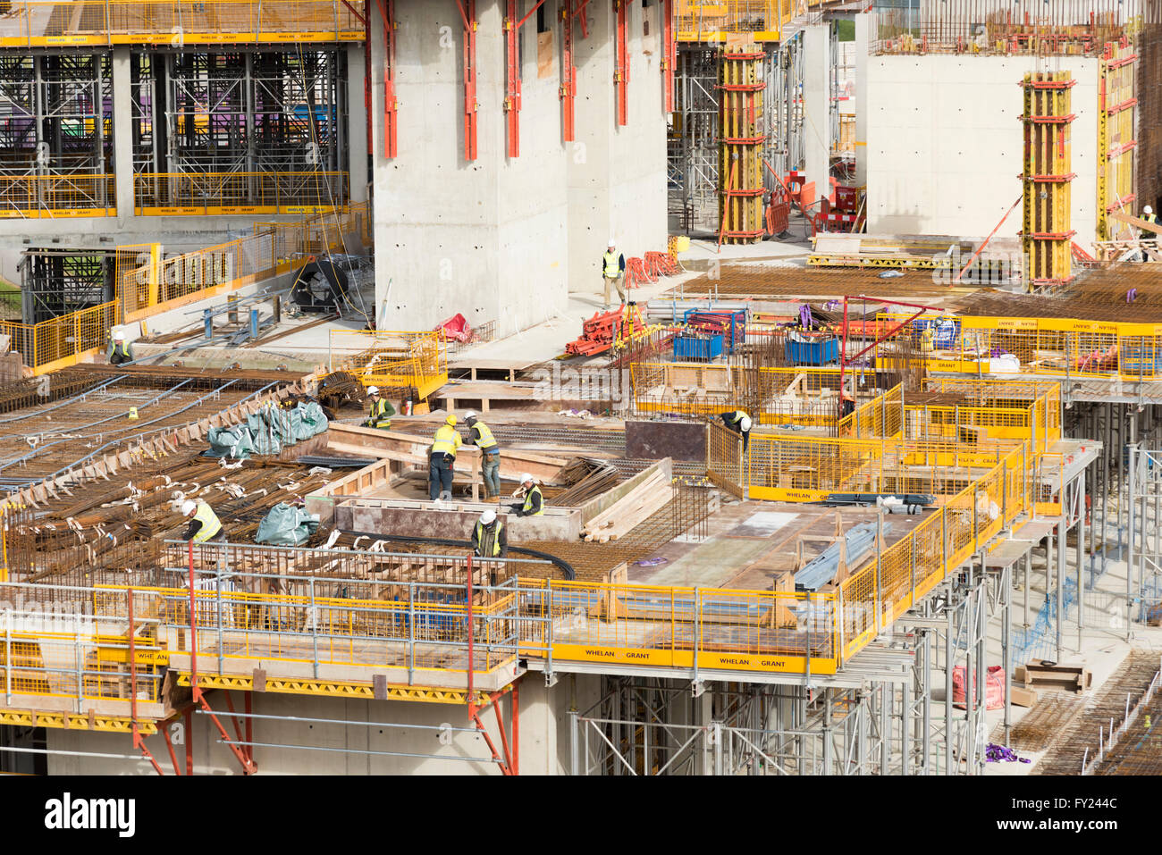 Les travaux de construction sur un chantier au Cambridge Bio Medical Campus Cambridge UK Banque D'Images