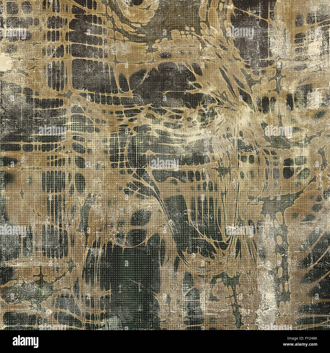 La texture de la surface, vintage Creative close up grunge fond composition. Avec différents motifs couleur : jaune (beige) ; Brown ; Banque D'Images