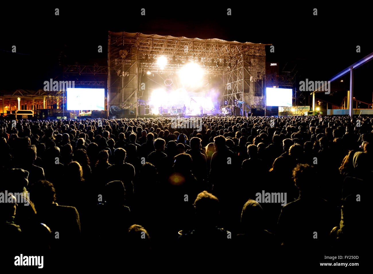 Barcelone - le 28 mai : le public à un concert au Primavera Sound Festival 2014 Heineken (PS14) le 28 mai 2014 à Barcelone, Espagne. Banque D'Images