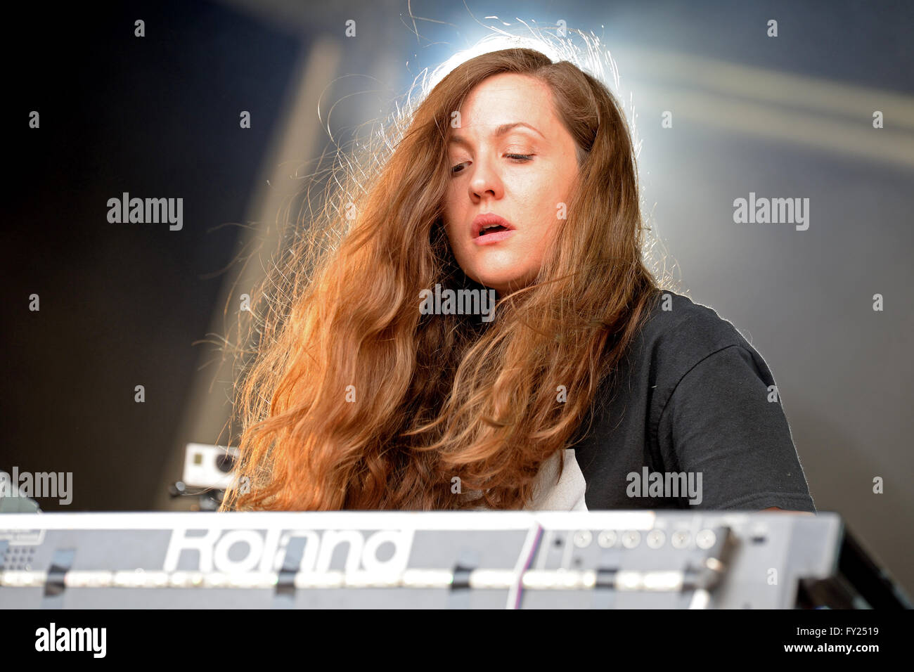 Barcelone - JUIN 13 : Jessy Lanza (musicien) performance à Sonar Festival le 13 juin 2014 à Barcelone, Espagne. Banque D'Images