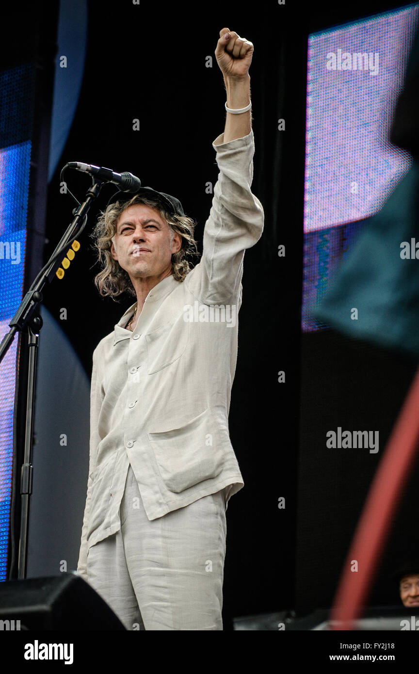 8 Live Hyde Park, Londres. 2 juillet 2005. Bob Gedolf en live. Banque D'Images