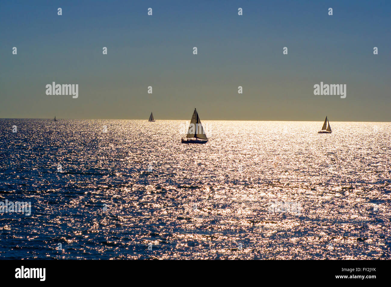 Voiliers Santa Monica en Californie Banque D'Images