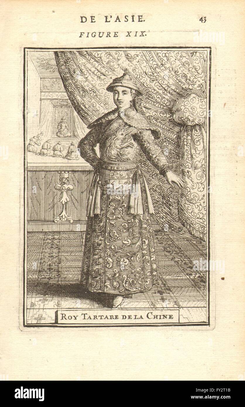 Chine : l'Empereur Kangxi (Xuanye 玄燁) . Manchu/Qing. 'Tartare de Roy'. MALLET, 1683 Banque D'Images