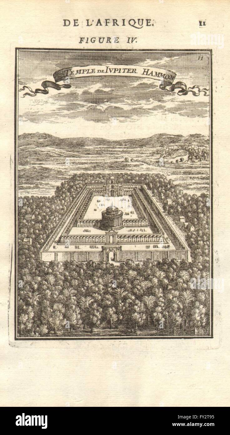 Libye : l'ancien Temple de Jupiter Amon, oasis de Siwa (aujourd'hui en Egypte) . MALLET, 1683 Banque D'Images