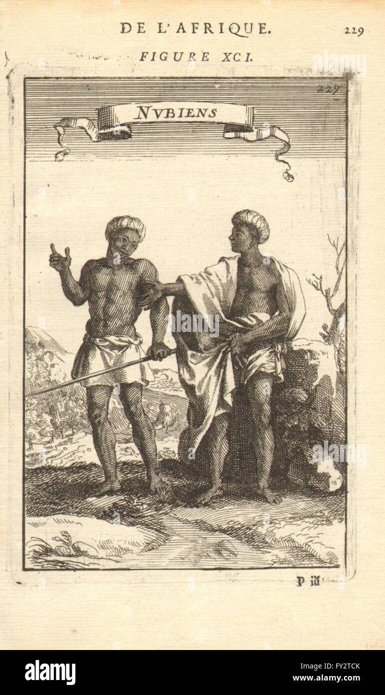 COSTUME : Nubie soudanaise Nubiens/égyptiens en 17C'Nubiens robe'. MALLET, 1683 Banque D'Images