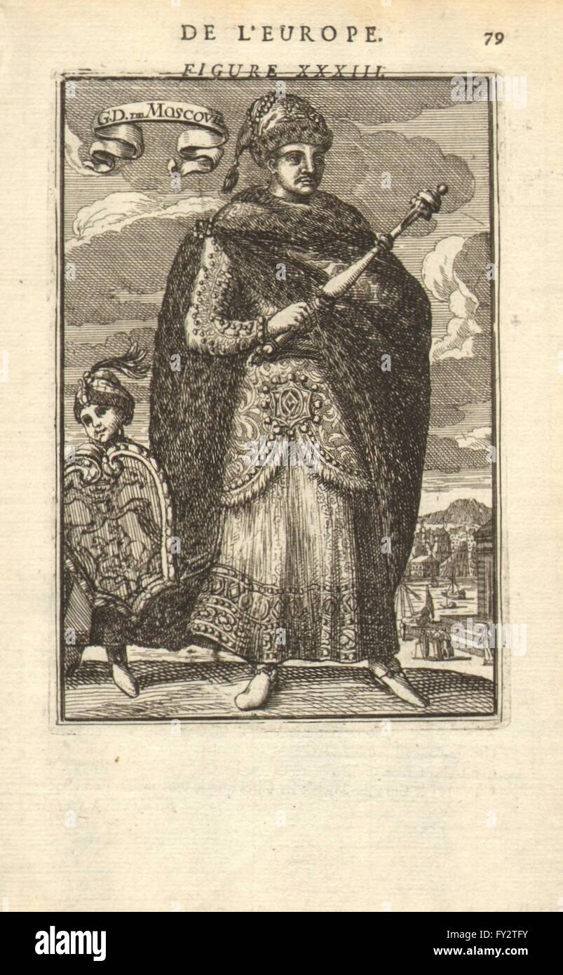 TSAR FEODOR III ALEXEYEVITCH DE RUSSIE : Фёдор III Алексеевич Sceptre. MALLET 1683 Banque D'Images
