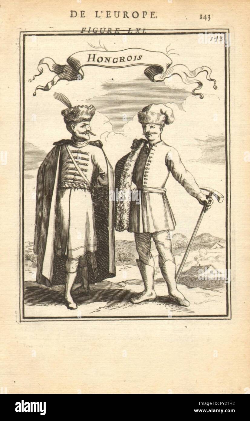 COSTUME : Hongrie hongrois en 17C robe. 'Hongrois'. MALLET, ancien imprimer 1683 Banque D'Images COSTUME : Hongrie hongrois en 17C robe. 'Hongrois'. MALLET, ancien imprimer 1683 Banque D'Images
