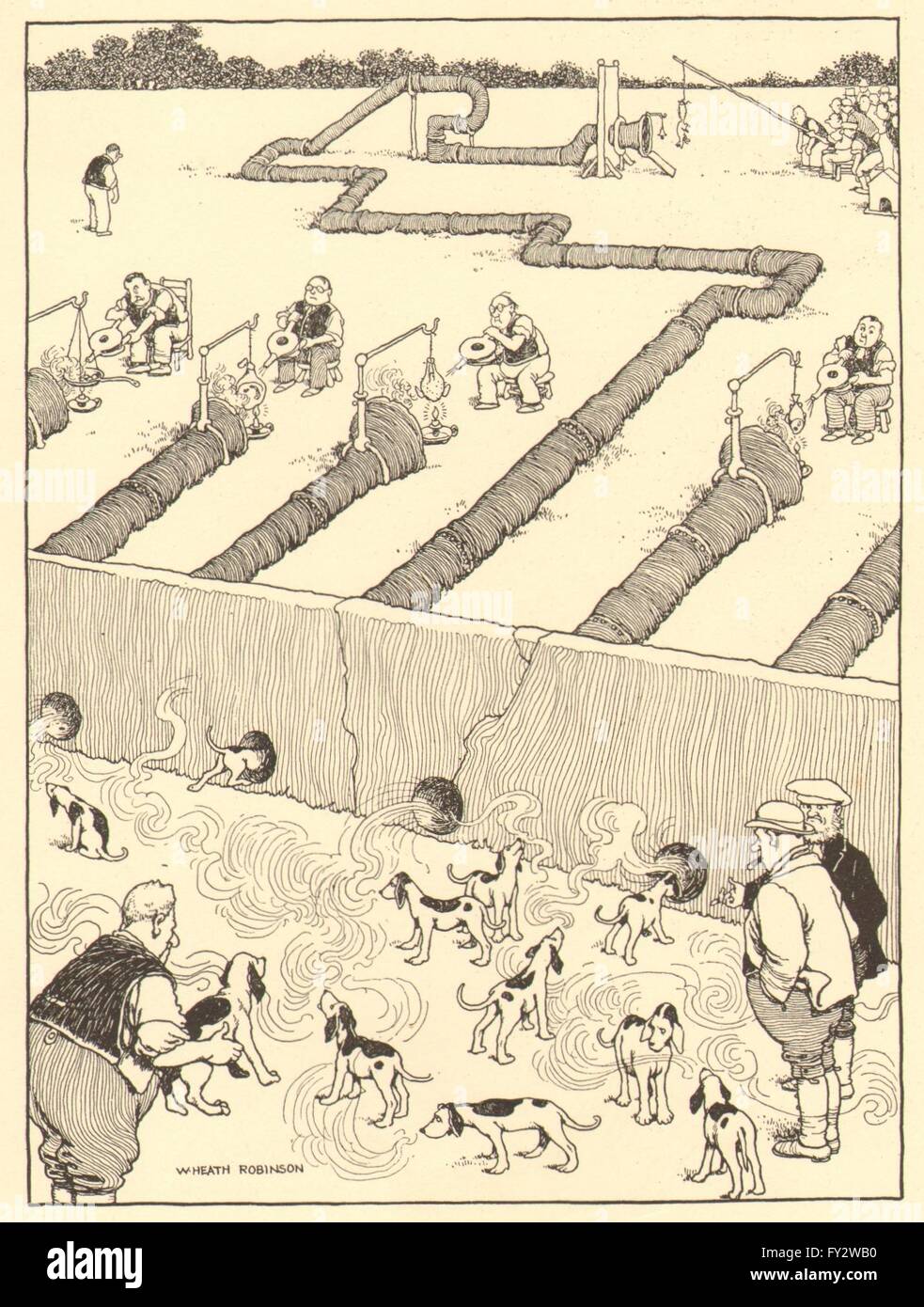 HEATH ROBINSON : Nouvelle méthode pour tester la discrimination chez les jeunes foxhounds parfum, 1935 Banque D'Images