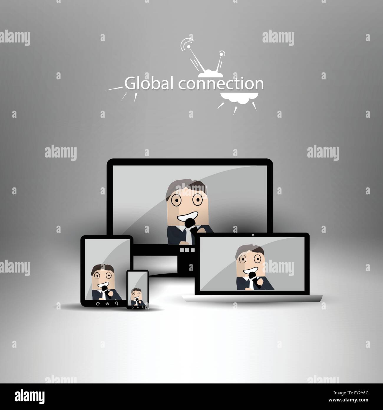 La connexion globale - Connecting people Illustration de Vecteur