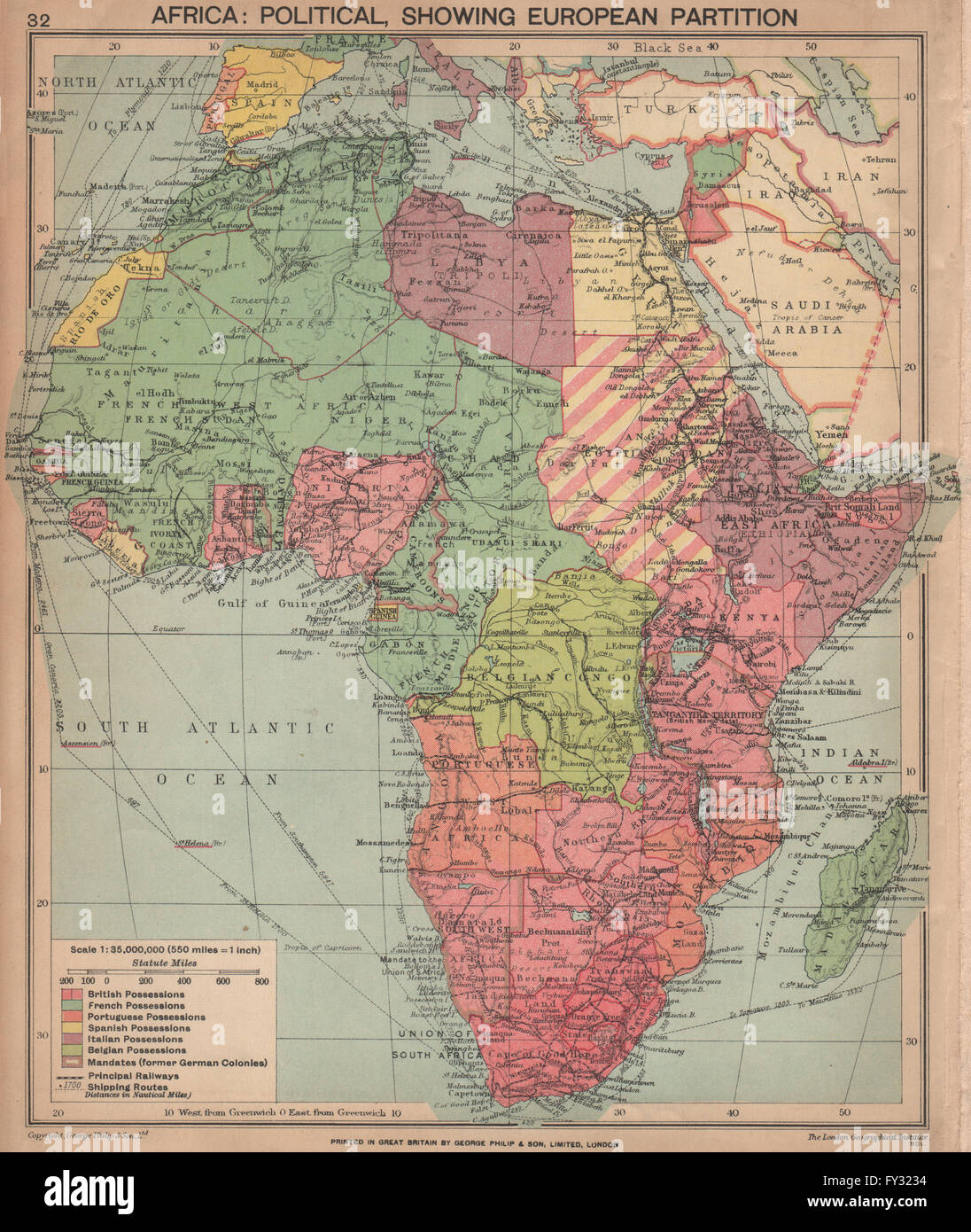 Africa 1940 European Colonies Map