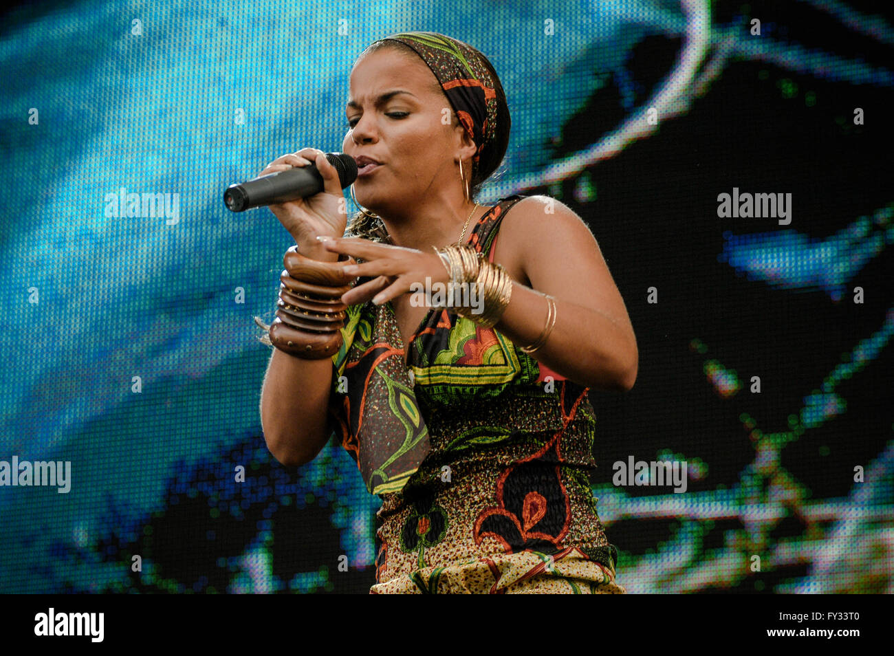 Live 8 à Hyde Park, Londres. 2 juillet 2005.Mme Dynamite Banque D'Images