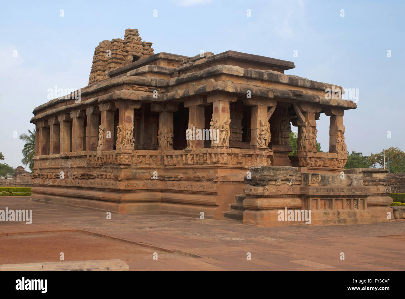 Temple de Durga, Aihole, Bagalkot, Karnataka, Inde. Le Groupe de temples Galaganatha. Banque D'Images