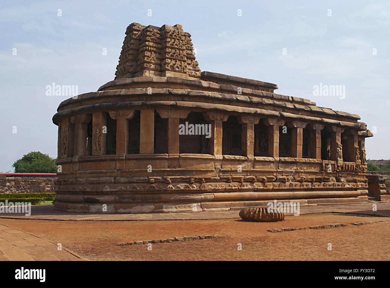 Temple de Durga, Aihole, Bagalkot, Karnataka, Inde. Le Groupe de temples Galaganatha. Banque D'Images