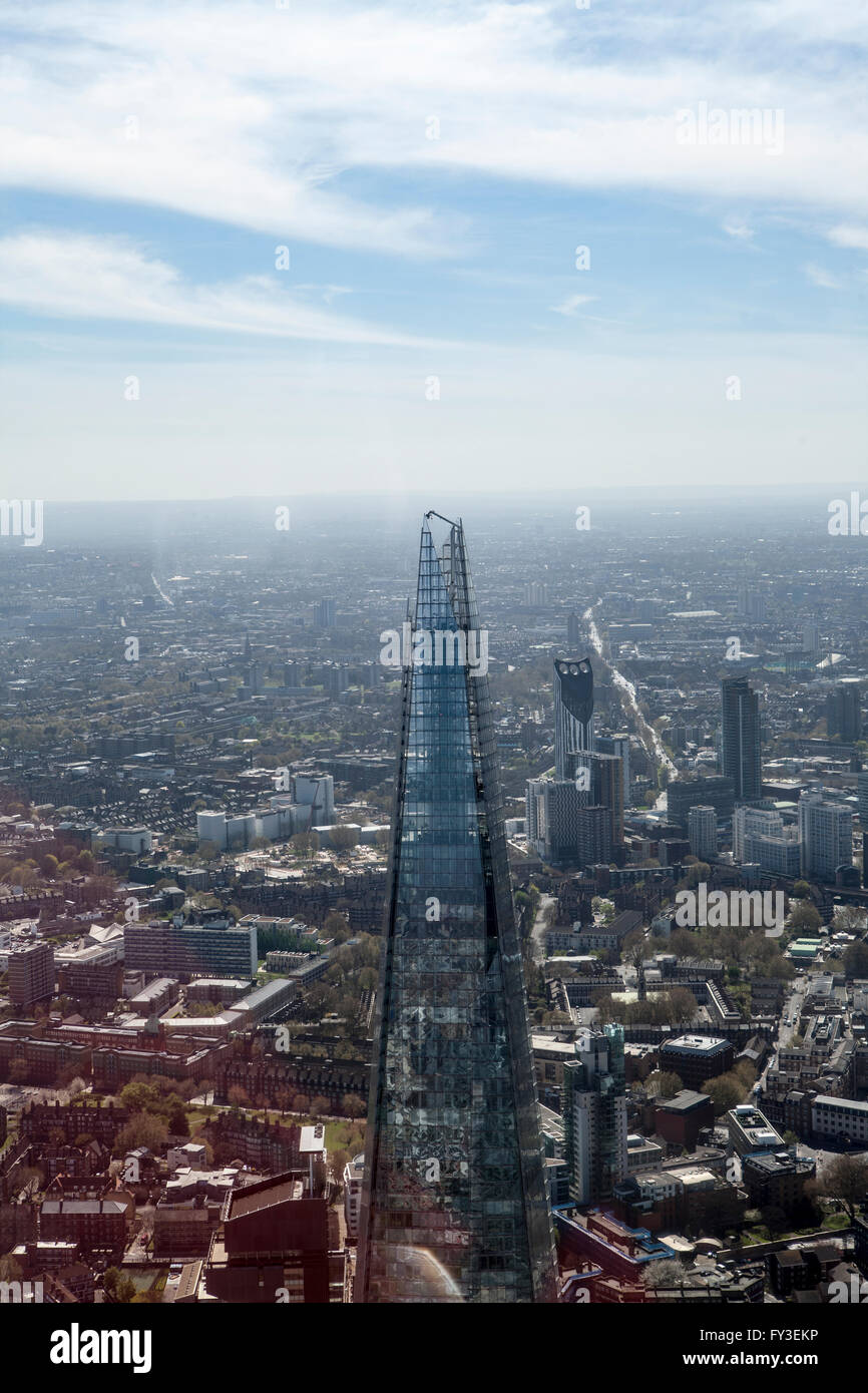 Photographie aérienne du Shard, London, Royaume-Uni Banque D'Images