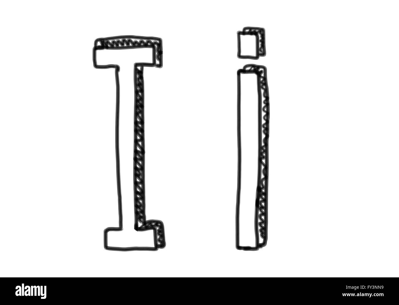 Caractère nouveau dessin de l'icône logo je l'alphabet en éléments de conception. Banque D'Images