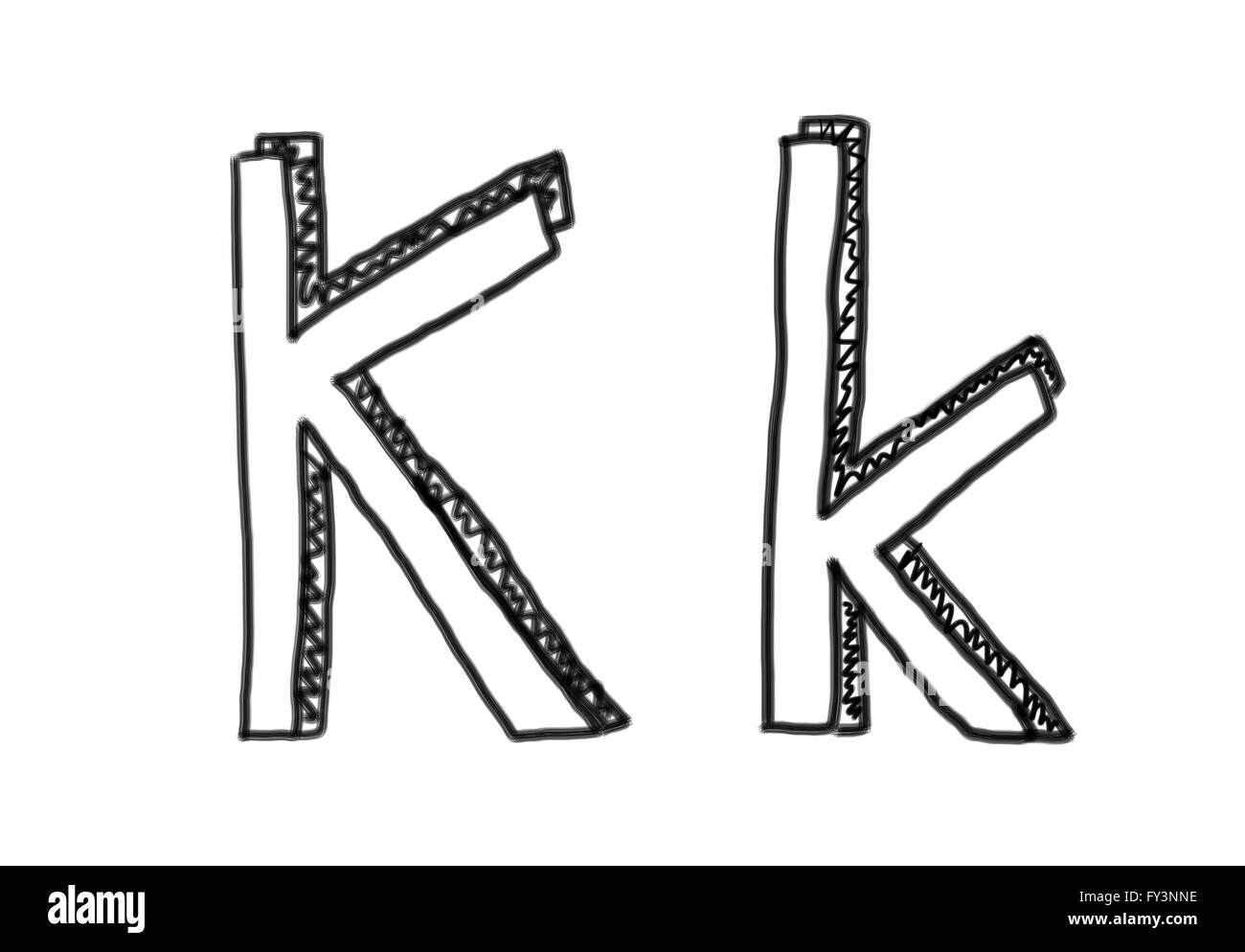 Nouveau dessin Caractère K de l'alphabet dans l'icône logo design. Banque D'Images