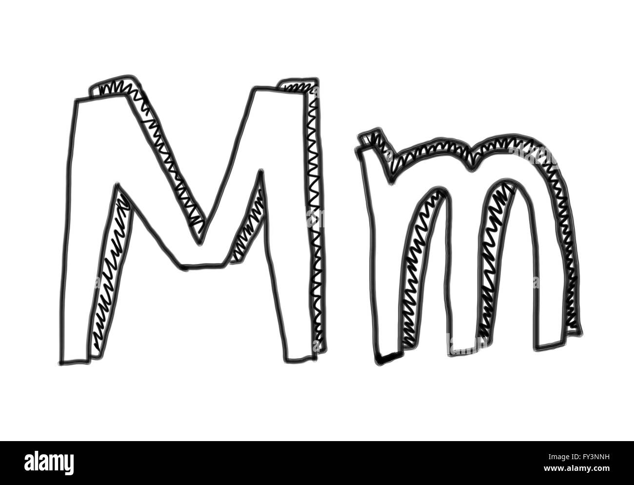 Caractère nouveau dessin de l'icône M logo alphabet en éléments de conception. Banque D'Images