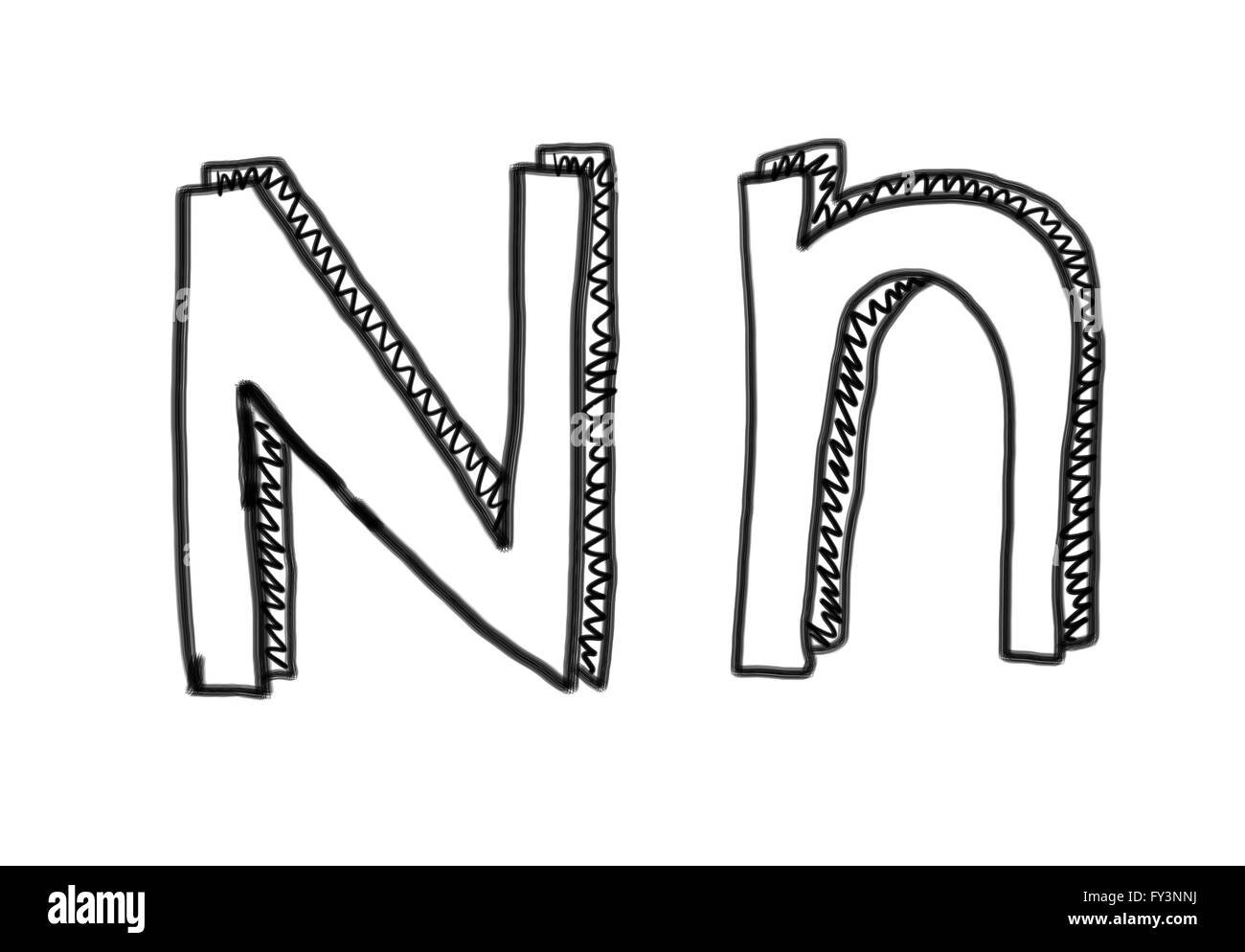 Nouveau dessin de caractère n'icône logo alphabet en éléments de conception. Banque D'Images