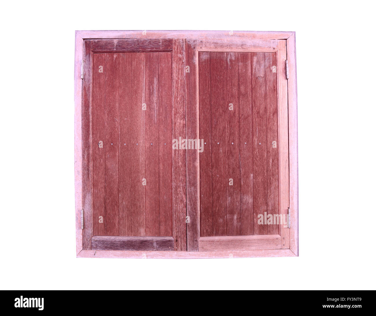 Fenêtres en bois ancien isolé sur fond blanc et ont chemins de détourage. Banque D'Images