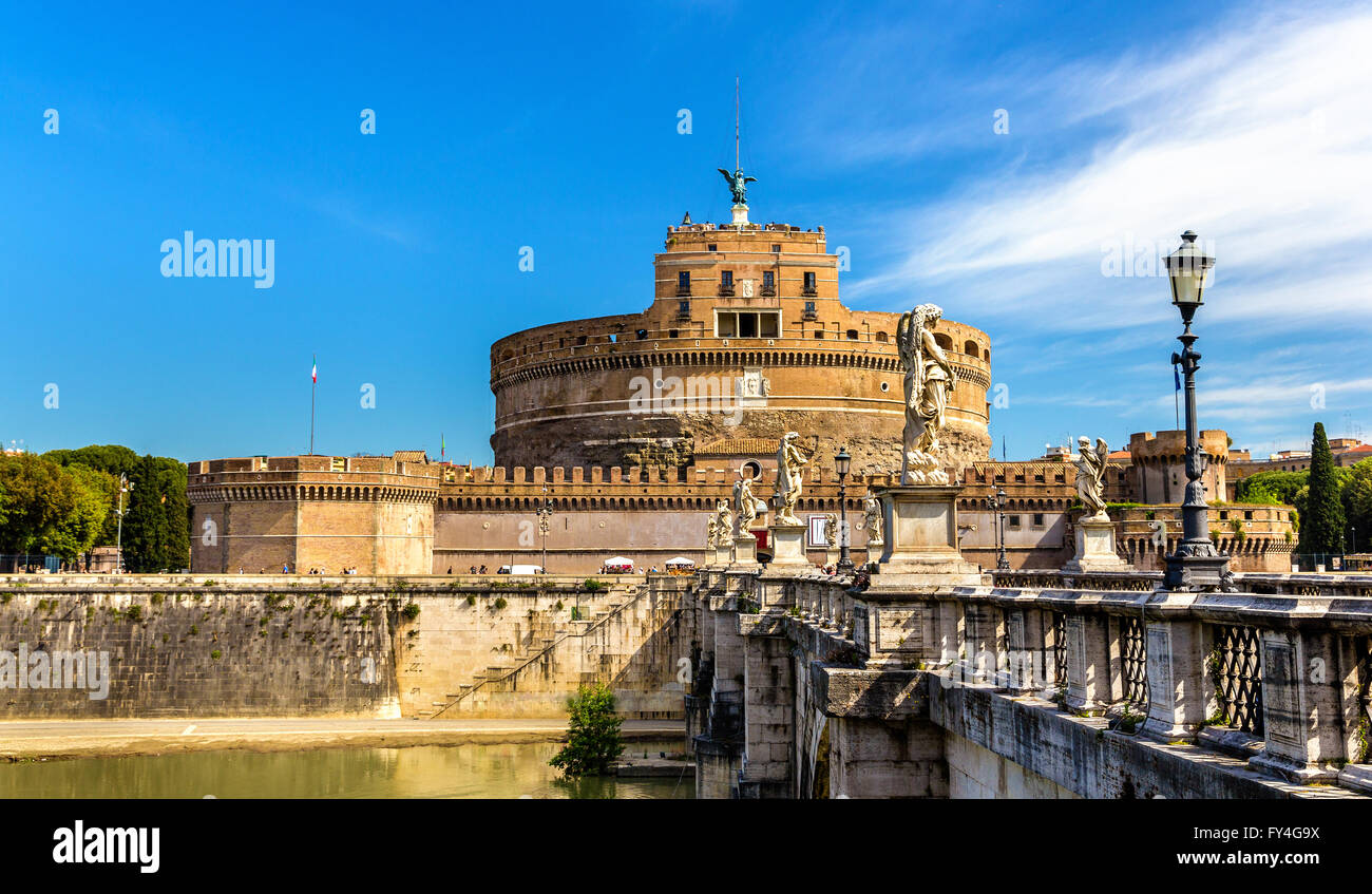 Vue sur Castel Sant'Angelo à Rome Banque D'Images