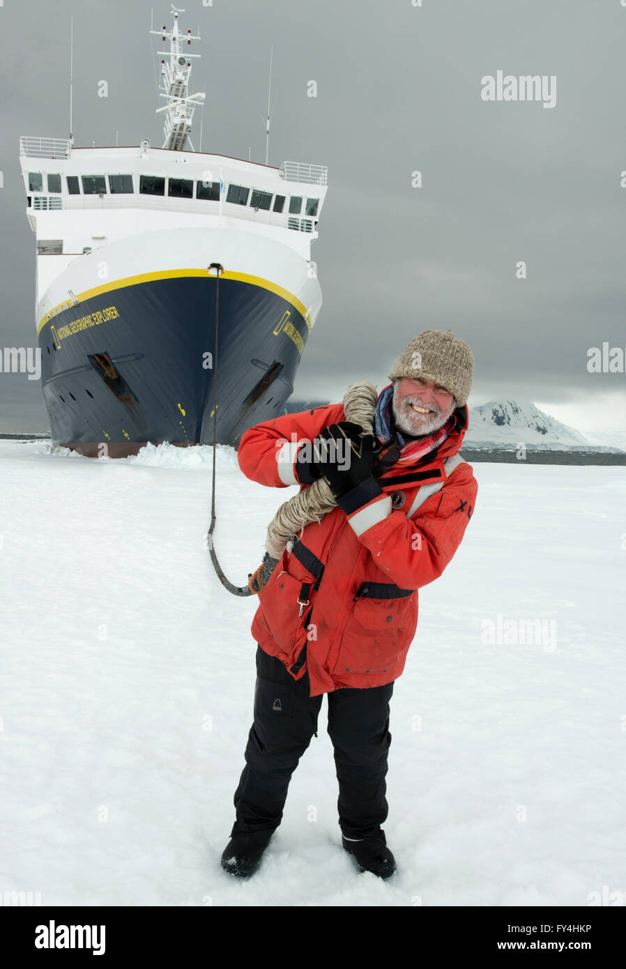 NG photographe Kevin Schafer, 'tirer' National Geographic Explorer 66 degrés S. Antarctique Banque D'Images